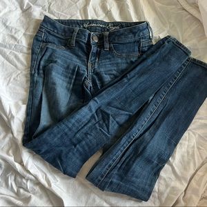 American eagle blue jegging stretch skinny jeans size 0